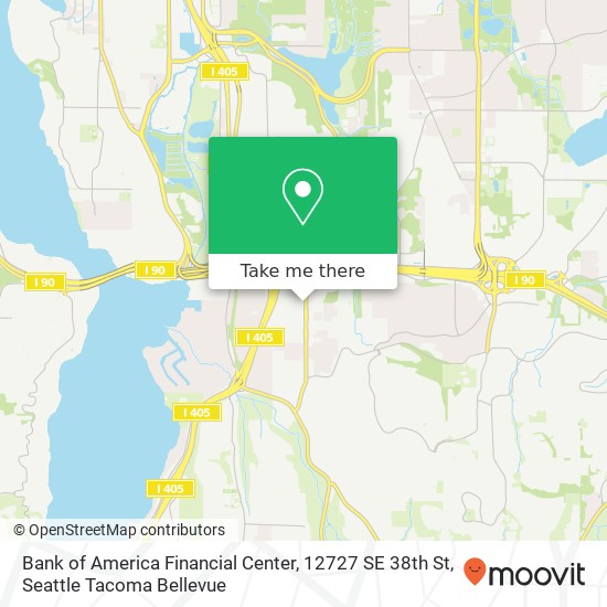 Mapa de Bank of America Financial Center, 12727 SE 38th St