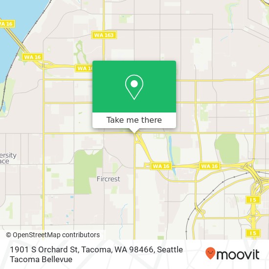 Mapa de 1901 S Orchard St, Tacoma, WA 98466