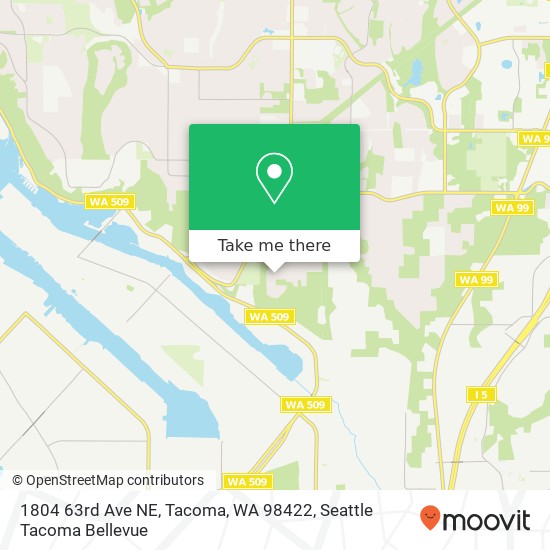 Mapa de 1804 63rd Ave NE, Tacoma, WA 98422
