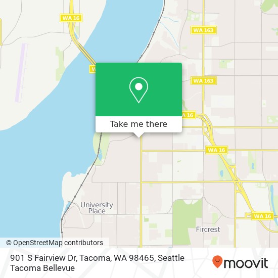 Mapa de 901 S Fairview Dr, Tacoma, WA 98465