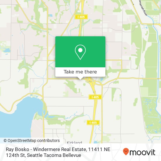 Mapa de Ray Bosko - Windermere Real Estate, 11411 NE 124th St