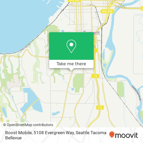 Mapa de Boost Mobile, 5108 Evergreen Way