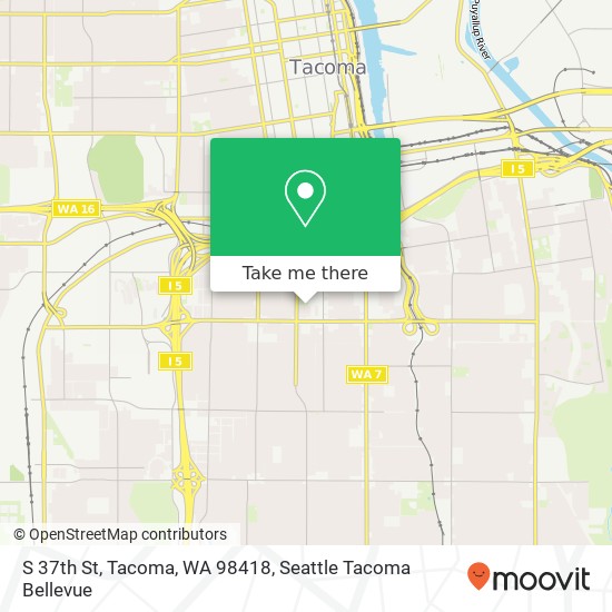 Mapa de S 37th St, Tacoma, WA 98418