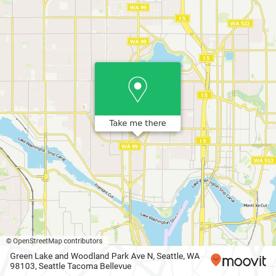 Green Lake and Woodland Park Ave N, Seattle, WA 98103 map
