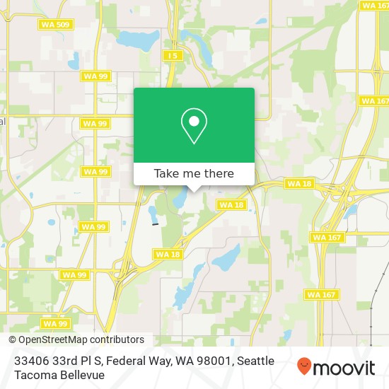 Mapa de 33406 33rd Pl S, Federal Way, WA 98001