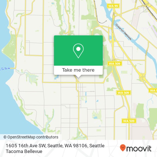 Mapa de 1605 16th Ave SW, Seattle, WA 98106