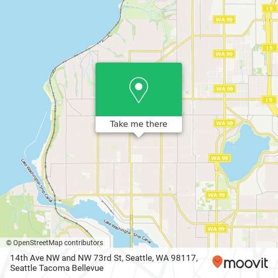 Mapa de 14th Ave NW and NW 73rd St, Seattle, WA 98117