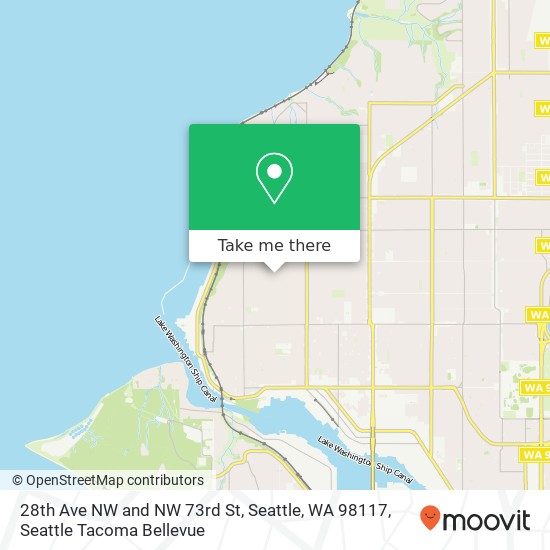 Mapa de 28th Ave NW and NW 73rd St, Seattle, WA 98117