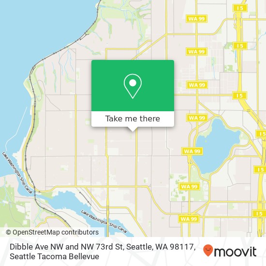 Mapa de Dibble Ave NW and NW 73rd St, Seattle, WA 98117