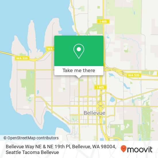 Bellevue Way NE & NE 19th Pl, Bellevue, WA 98004 map