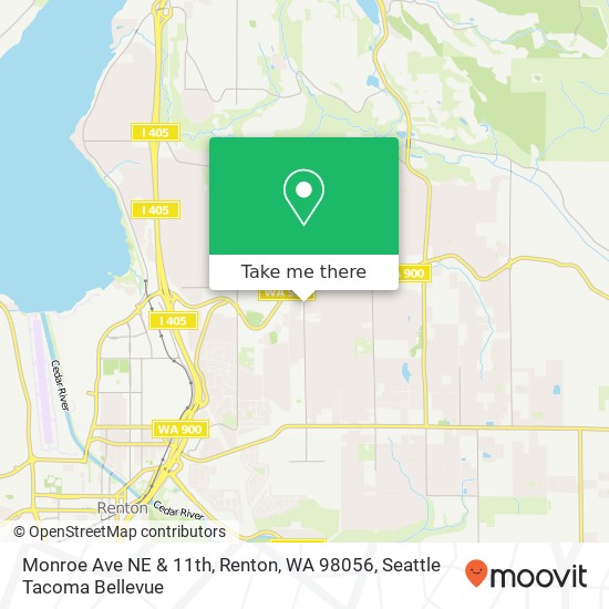 Mapa de Monroe Ave NE & 11th, Renton, WA 98056