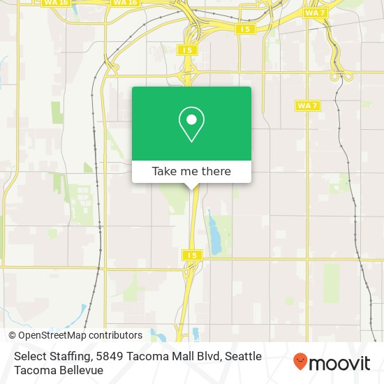 Select Staffing, 5849 Tacoma Mall Blvd map