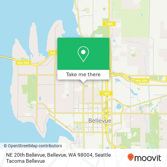Mapa de NE 20th Bellevue, Bellevue, WA 98004