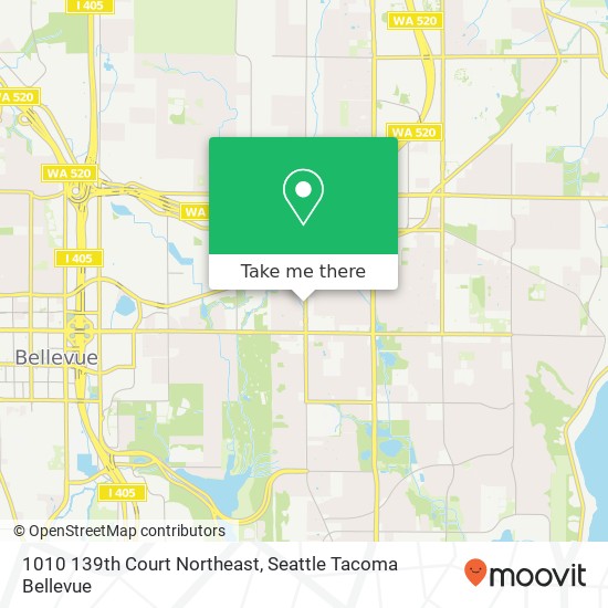 1010 139th Court Northeast, 1010 139th Ct NE, Bellevue, WA 98005, USA map