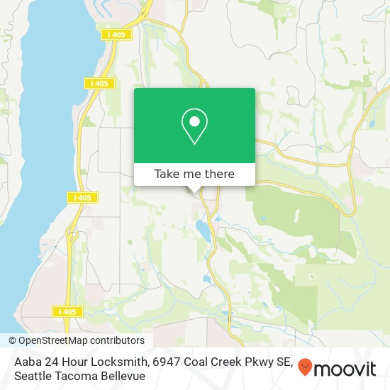 Mapa de Aaba 24 Hour Locksmith, 6947 Coal Creek Pkwy SE