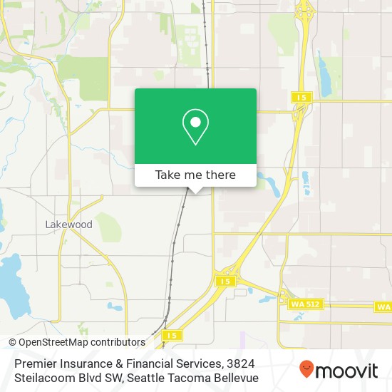 Premier Insurance & Financial Services, 3824 Steilacoom Blvd SW map