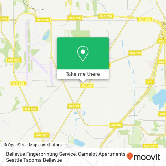 Bellevue Fingerprinting Service, Camelot Apartments map