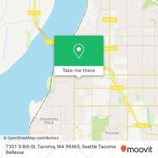 Mapa de 7301 S 8th St, Tacoma, WA 98465