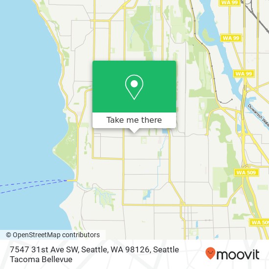 Mapa de 7547 31st Ave SW, Seattle, WA 98126