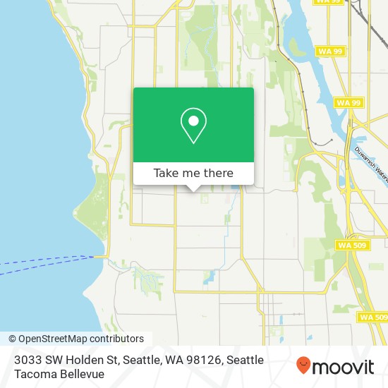 Mapa de 3033 SW Holden St, Seattle, WA 98126