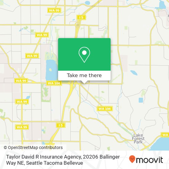 Mapa de Taylor David R Insurance Agency, 20206 Ballinger Way NE