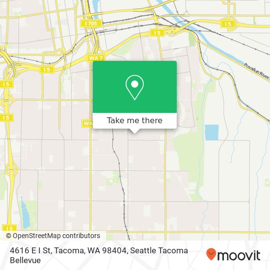 Mapa de 4616 E I St, Tacoma, WA 98404