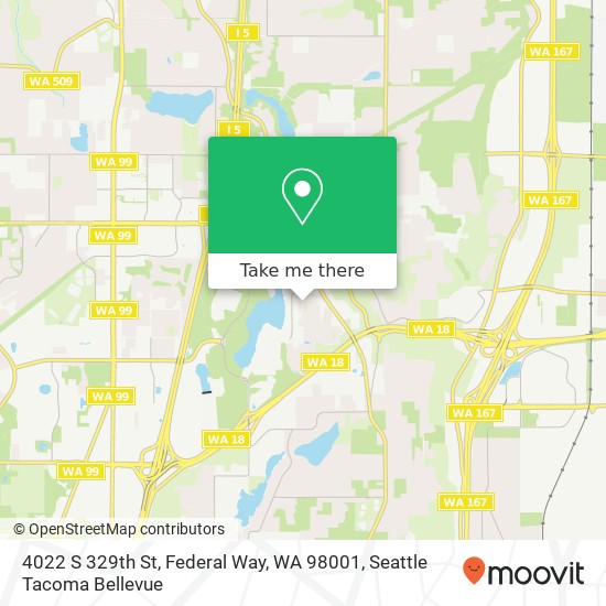 Mapa de 4022 S 329th St, Federal Way, WA 98001