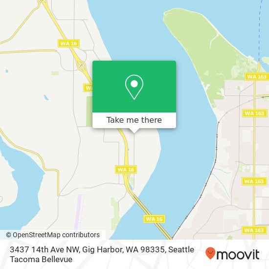 Mapa de 3437 14th Ave NW, Gig Harbor, WA 98335