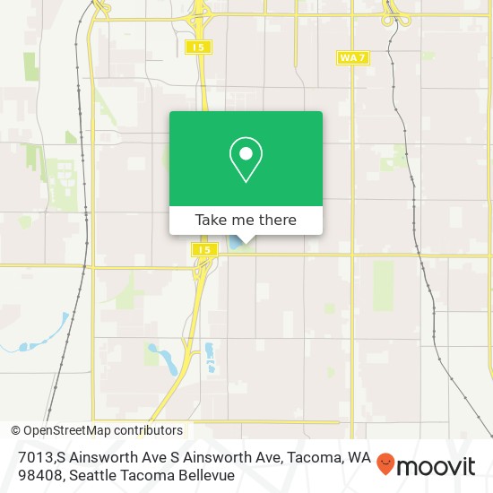 Mapa de 7013,S Ainsworth Ave S Ainsworth Ave, Tacoma, WA 98408