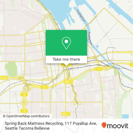 Mapa de Spring Back Mattress Recycling, 117 Puyallup Ave