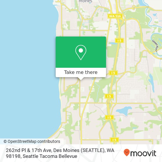 Mapa de 262nd Pl & 17th Ave, Des Moines (SEATTLE), WA 98198