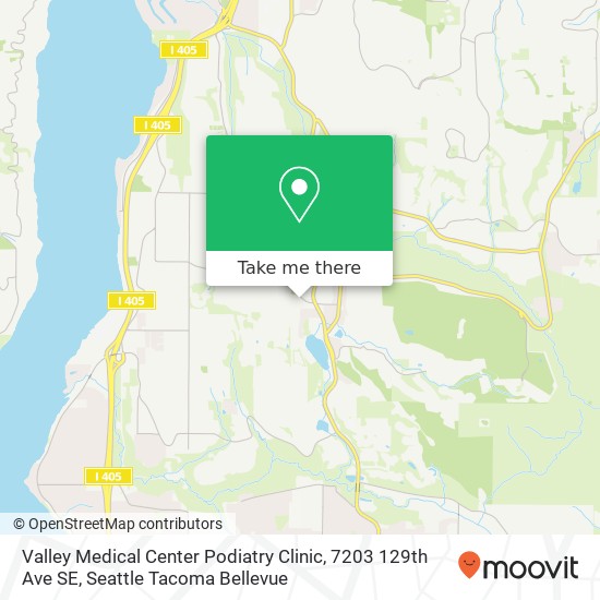 Mapa de Valley Medical Center Podiatry Clinic, 7203 129th Ave SE