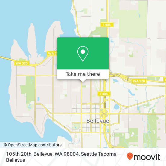 Mapa de 105th 20th, Bellevue, WA 98004