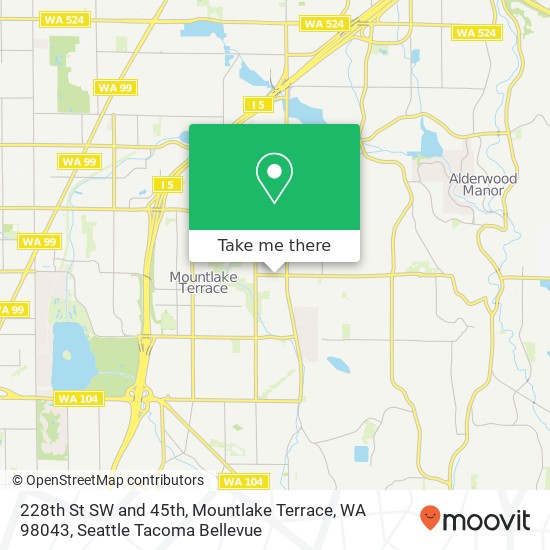 Mapa de 228th St SW and 45th, Mountlake Terrace, WA 98043