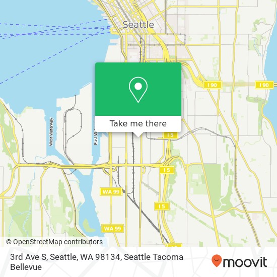 Mapa de 3rd Ave S, Seattle, WA 98134