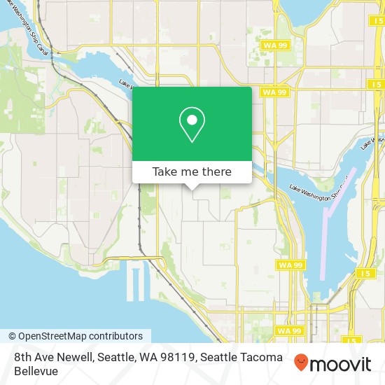 Mapa de 8th Ave Newell, Seattle, WA 98119