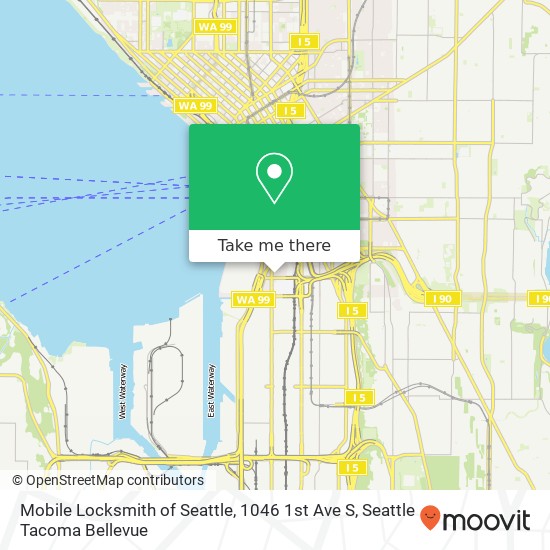 Mapa de Mobile Locksmith of Seattle, 1046 1st Ave S