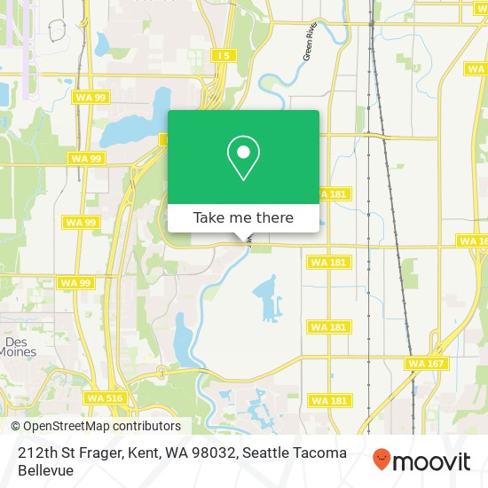 Mapa de 212th St Frager, Kent, WA 98032