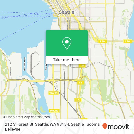 Mapa de 212 S Forest St, Seattle, WA 98134