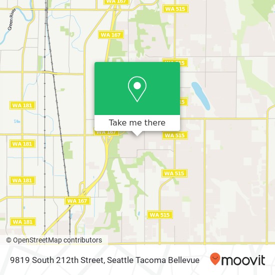 Mapa de 9819 South 212th Street, 9819 S 212th St, Kent, WA 98031, USA