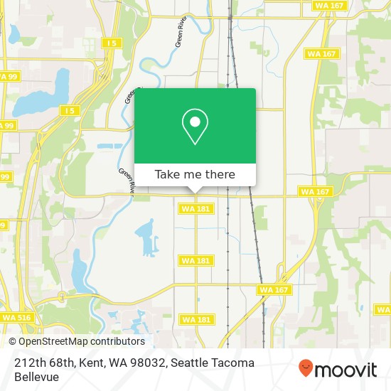 Mapa de 212th 68th, Kent, WA 98032