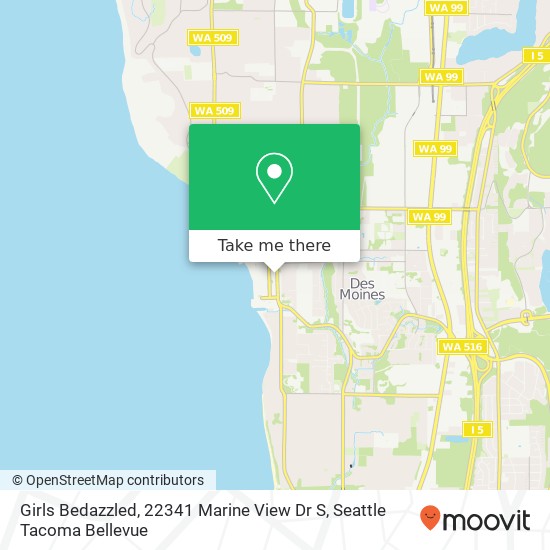 Mapa de Girls Bedazzled, 22341 Marine View Dr S