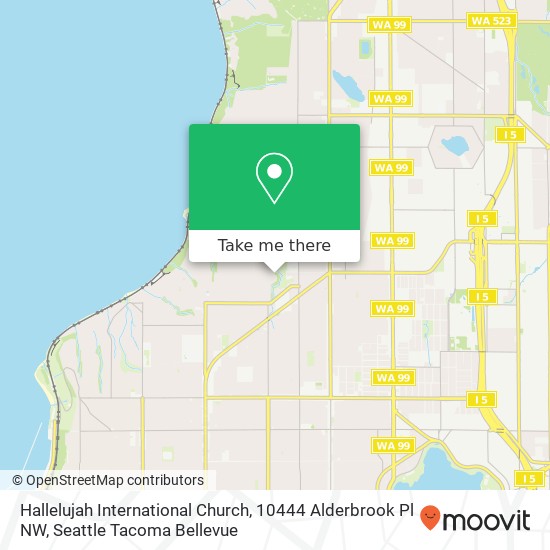 Mapa de Hallelujah International Church, 10444 Alderbrook Pl NW
