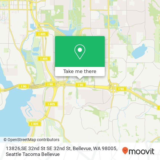 Mapa de 13826,SE 32nd St SE 32nd St, Bellevue, WA 98005