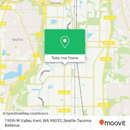 Mapa de 190th W Valley, Kent, WA 98032