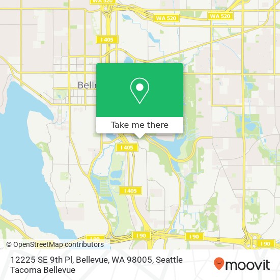 Mapa de 12225 SE 9th Pl, Bellevue, WA 98005