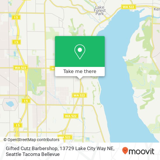 Mapa de Gifted Cutz Barbershop, 13729 Lake City Way NE