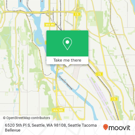 Mapa de 6520 5th Pl S, Seattle, WA 98108