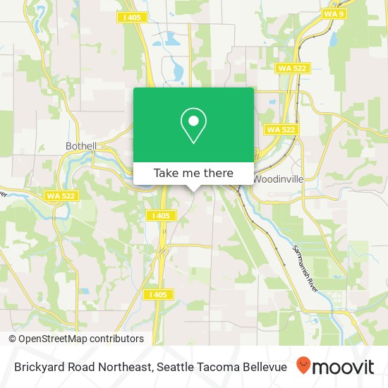 Mapa de Brickyard Road Northeast, Brickyard Rd NE, Bothell, WA 98011, USA