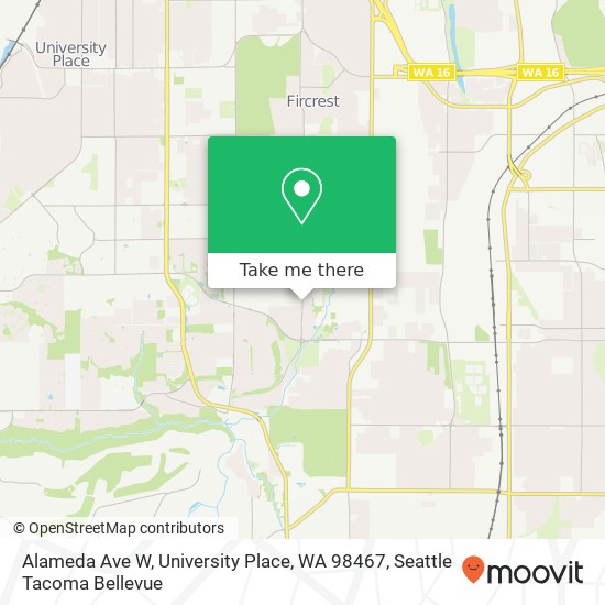 Alameda Ave W, University Place, WA 98467 map